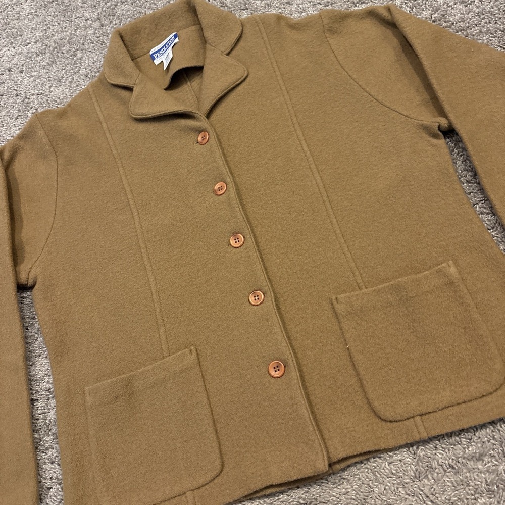 DIY Vintage Pendleton 100% Virgin Wool Women's Size XL Jacket Tan Classic Blazer - Picture 2 of 9